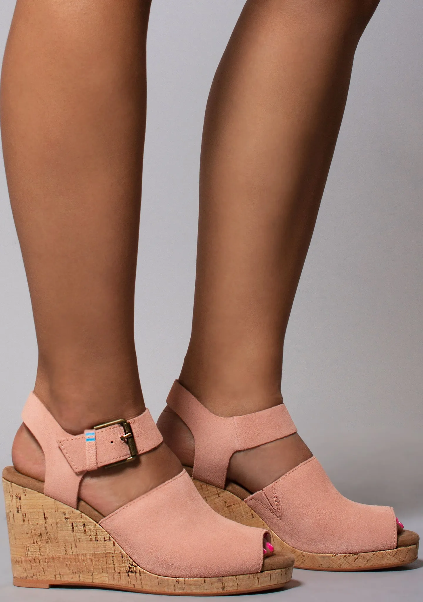 Tropez Wedge Sandals in Coral