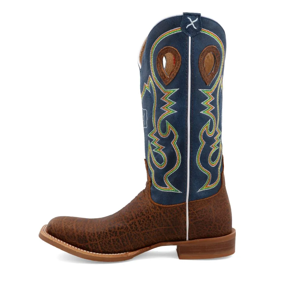 'Twisted X' Men's 14" Ruff Stock Western Square Toe - Elephant / Blue