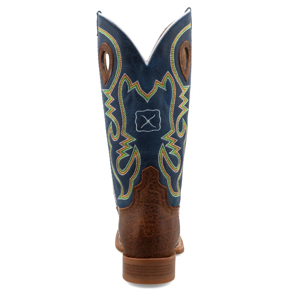 'Twisted X' Men's 14" Ruff Stock Western Square Toe - Elephant / Blue