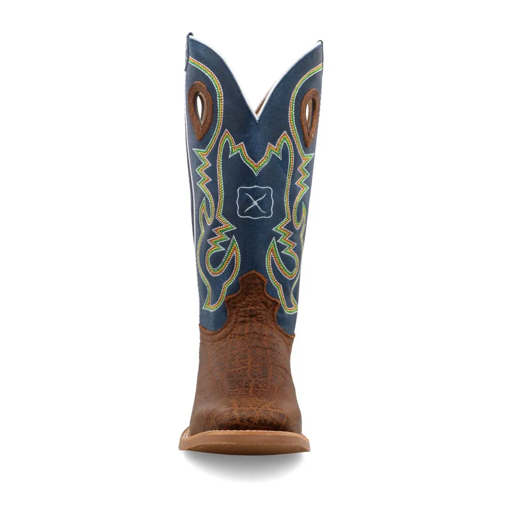 'Twisted X' Men's 14" Ruff Stock Western Square Toe - Elephant / Blue