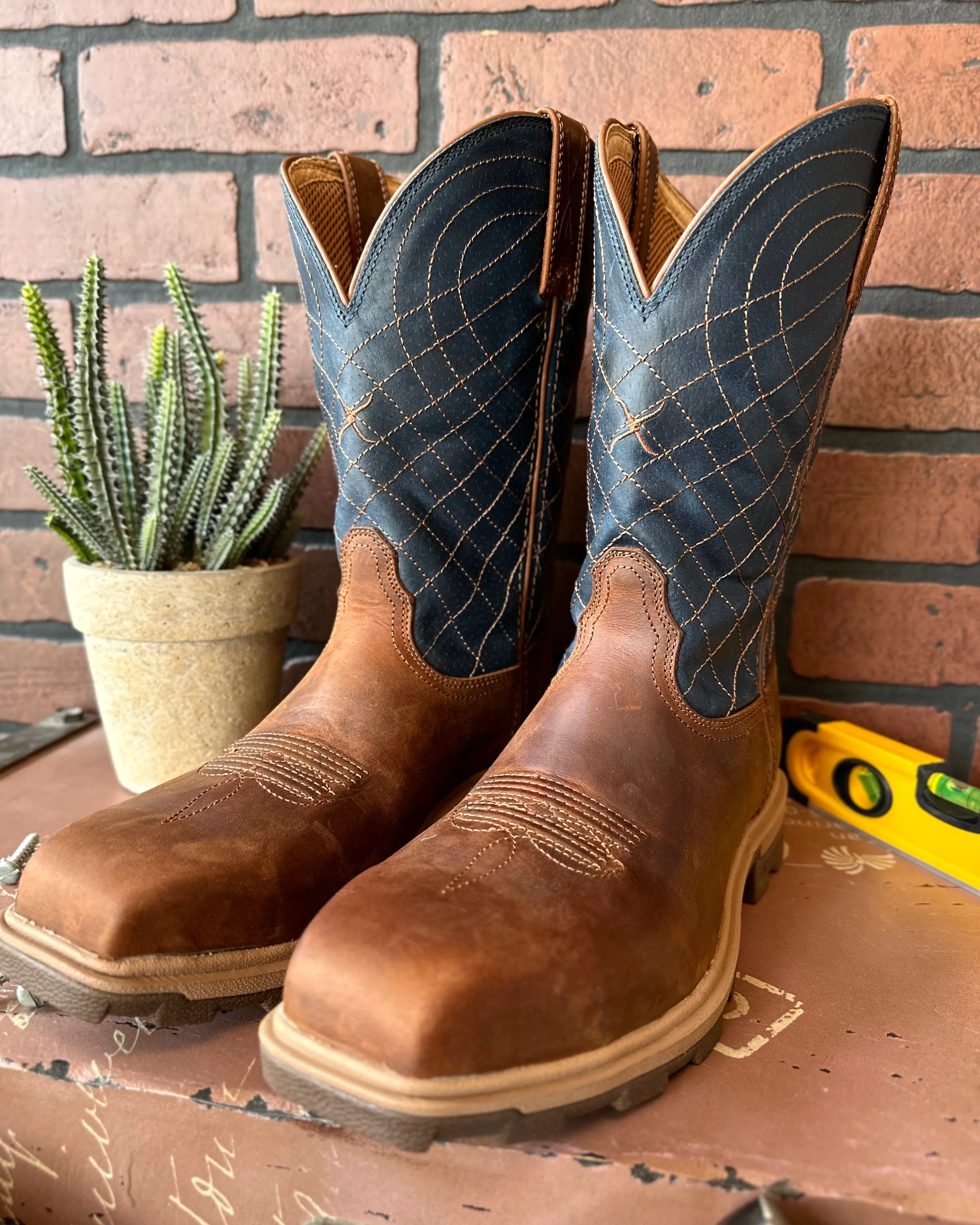 Twisted X Men's Mocha & Denim Nano Toe Cowboy Work Boots MULN004