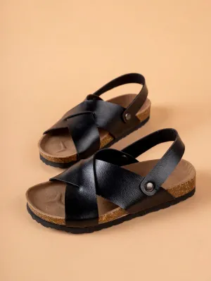 unisex Criss Cross Non-slip Slingback Footbed Sandals For Outdoor