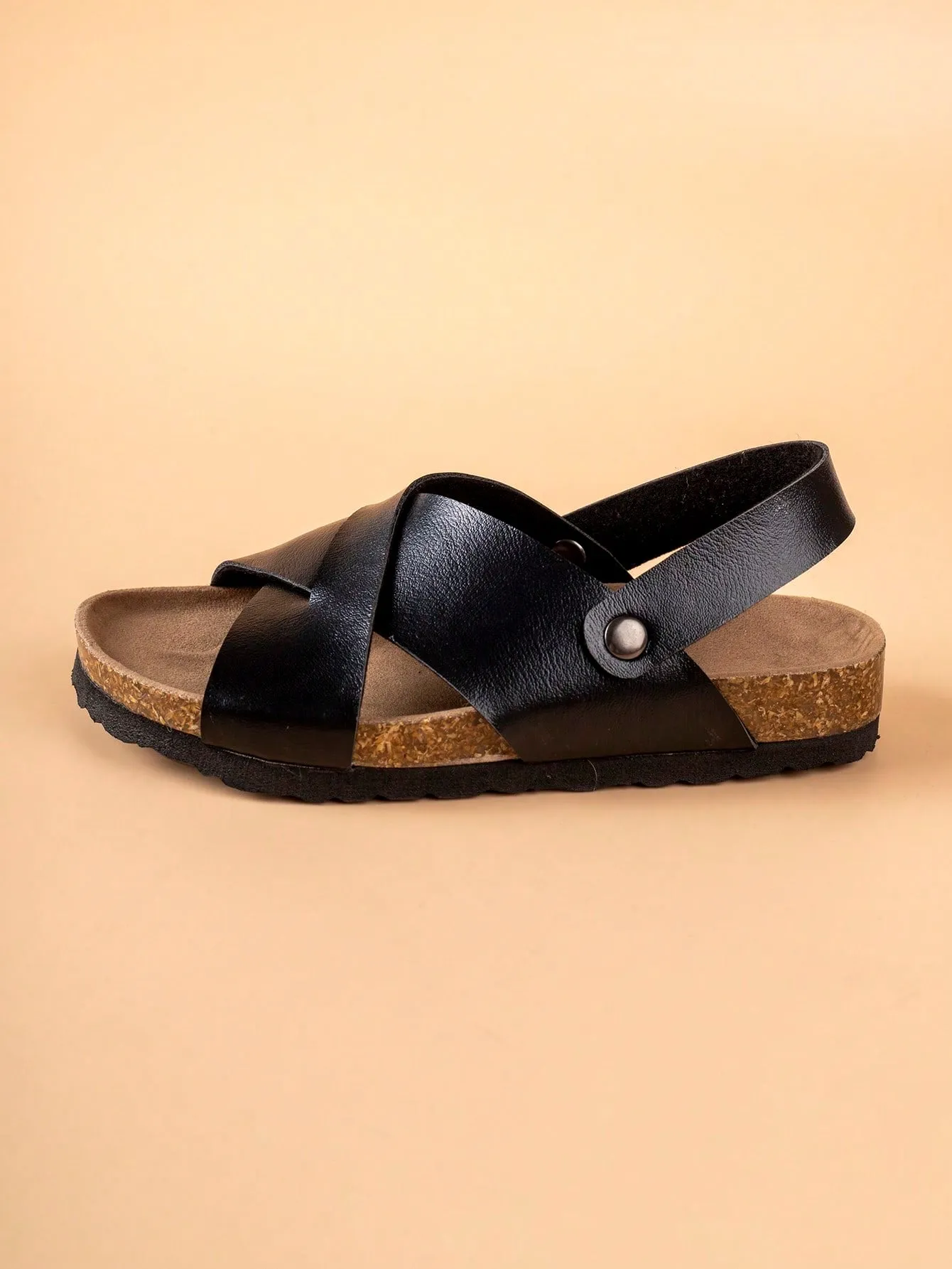 unisex Criss Cross Non-slip Slingback Footbed Sandals For Outdoor