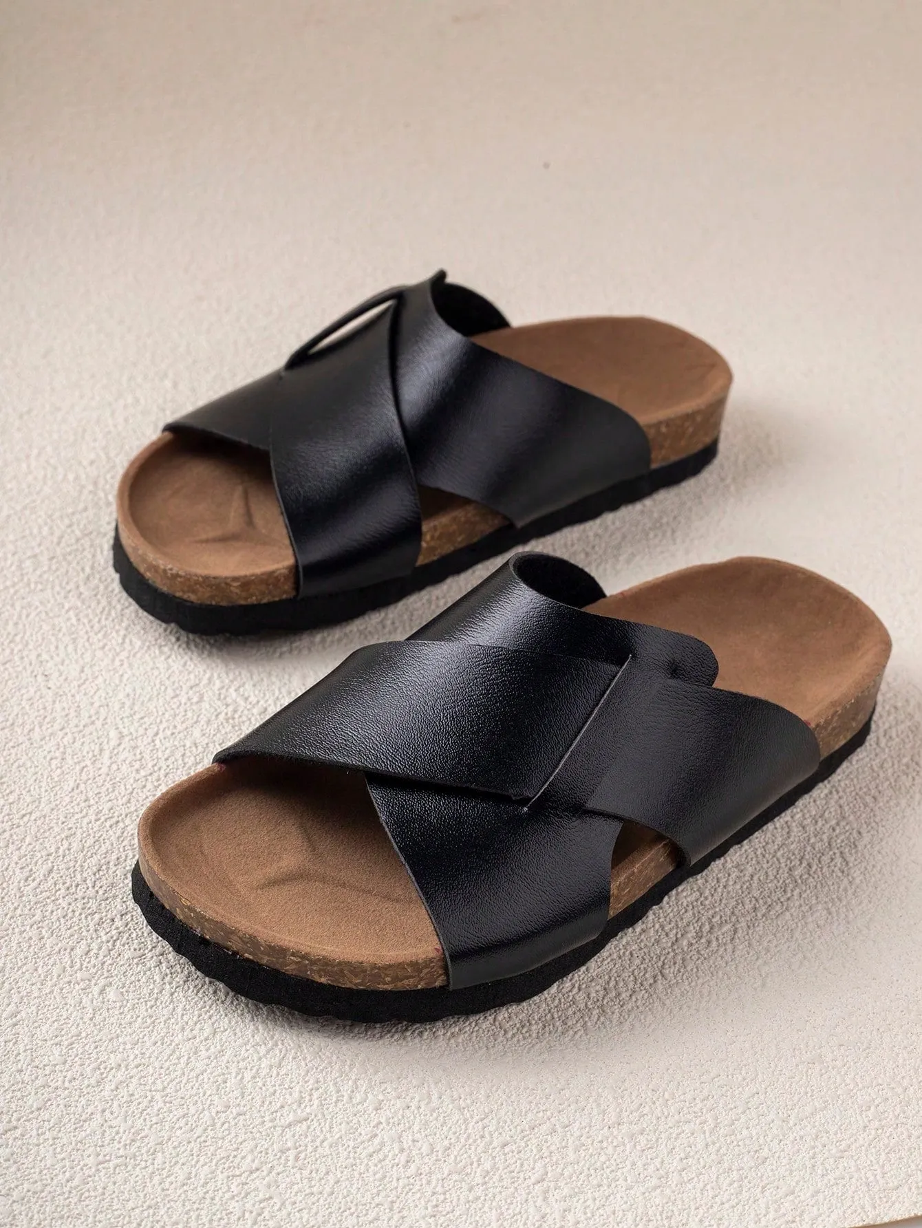 unisex Criss Cross Non-slip Slingback Footbed Sandals For Outdoor