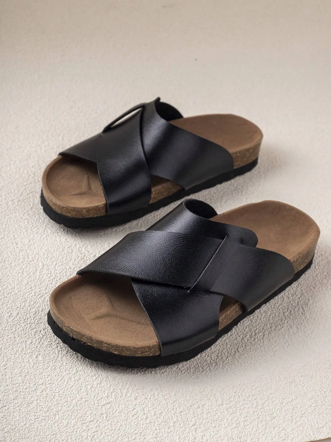 unisex Criss Cross Non-slip Slingback Footbed Sandals For Outdoor