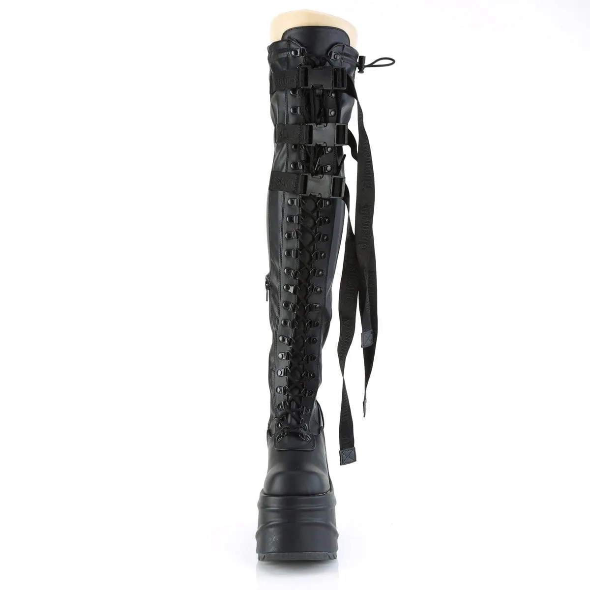 WAVE-315 Black Stretch Vegan Leather