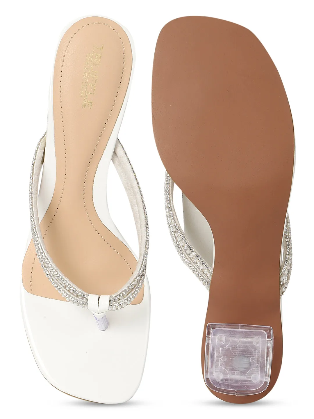 White Patent Block Sandals (TC-ST-018-WHT)