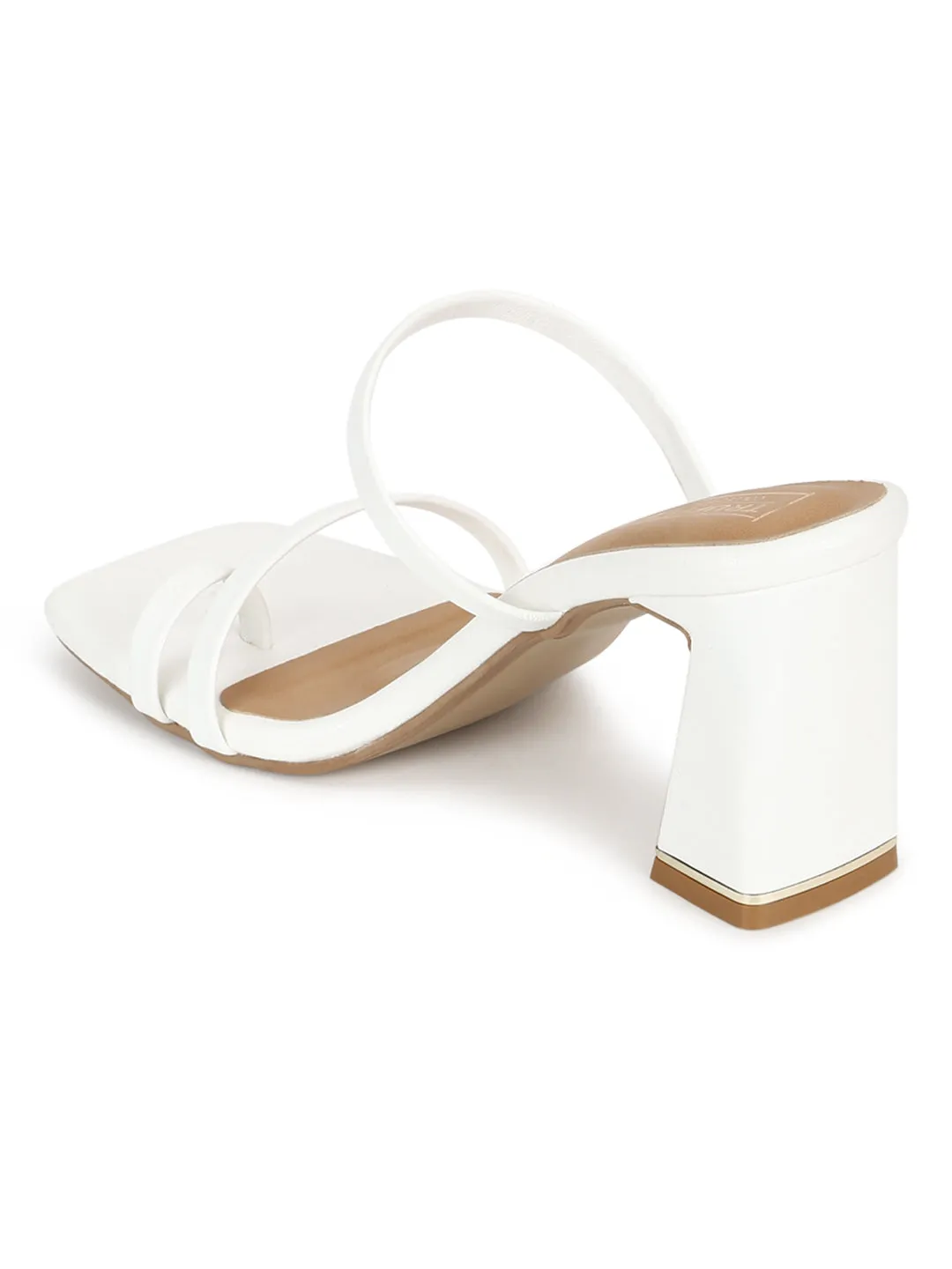 White PU Strappy Curved Block Heel Mules (TC-SLC-A6-WHT)