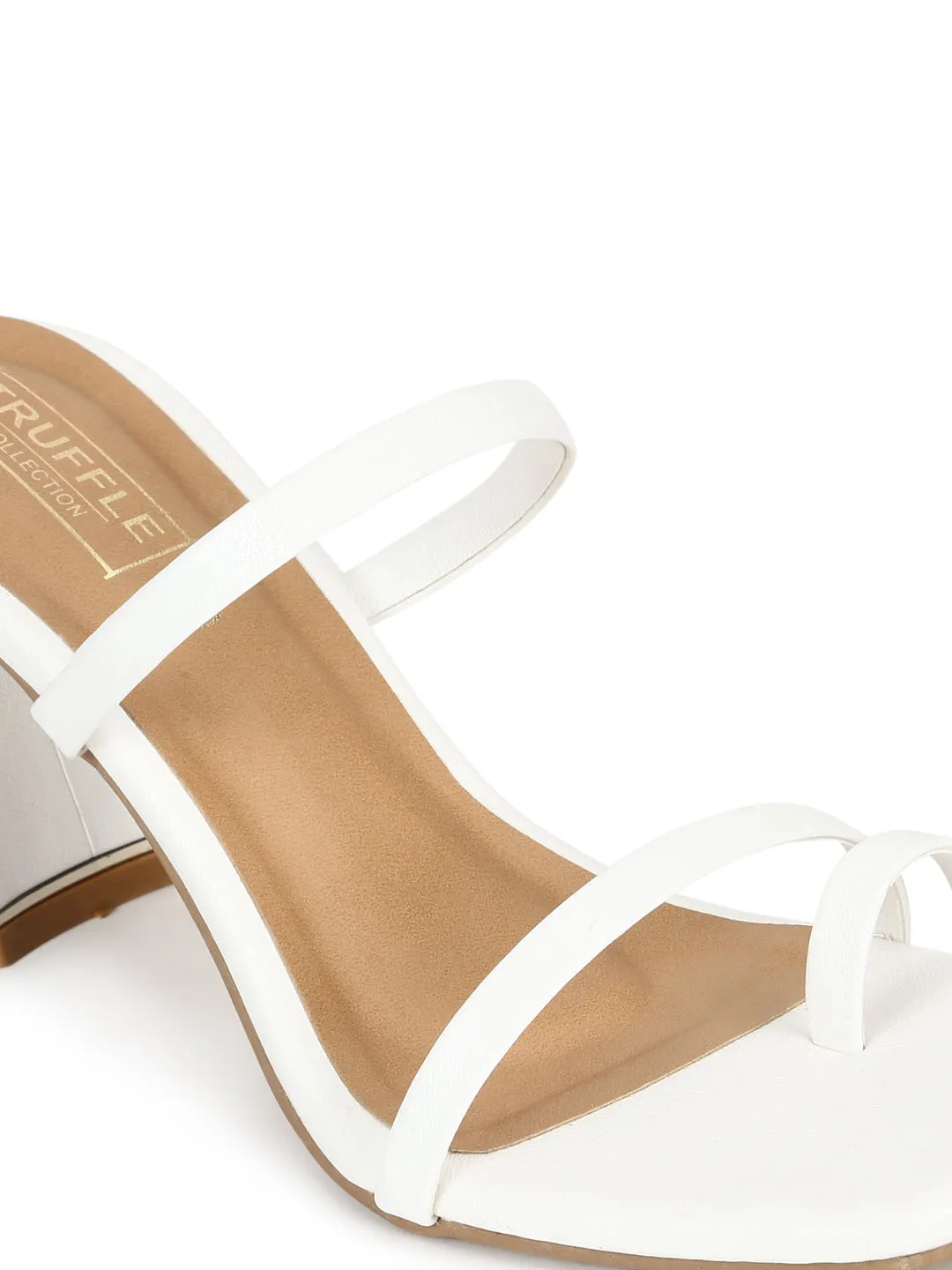 White PU Strappy Curved Block Heel Mules (TC-SLC-A6-WHT)