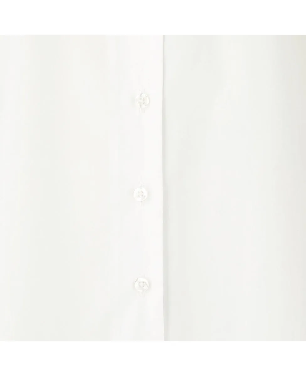 White Semi-Fitted Women's Shirt With Pin-Tuck Detail