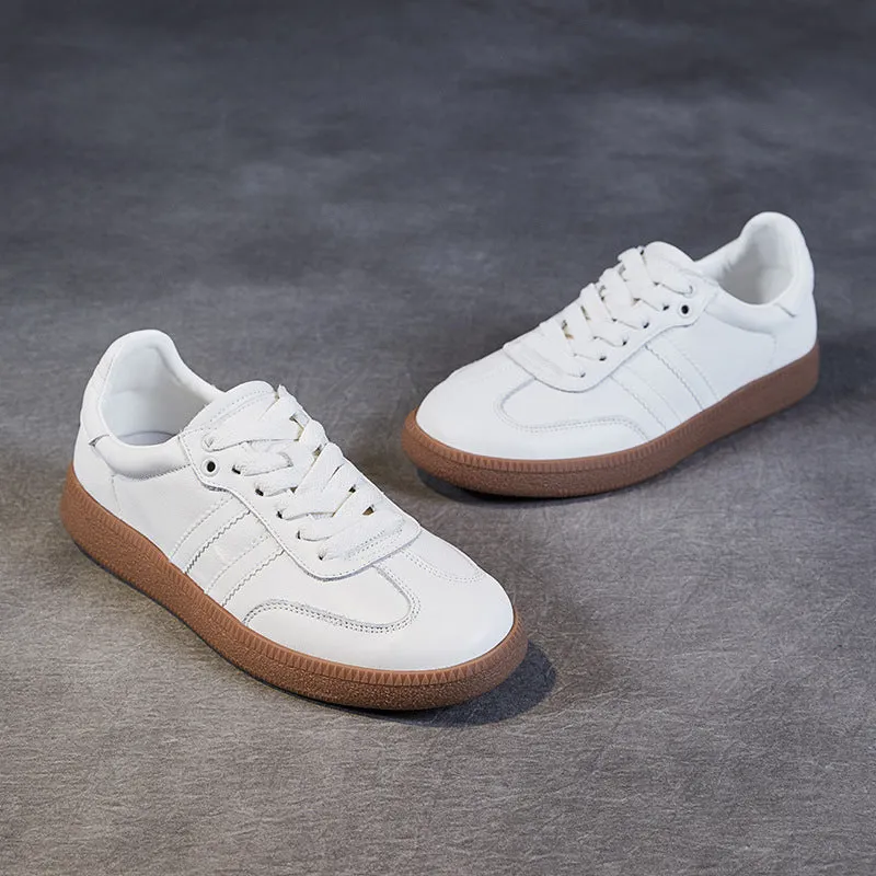 Women Soft Leather Flat Training Casual Shoes