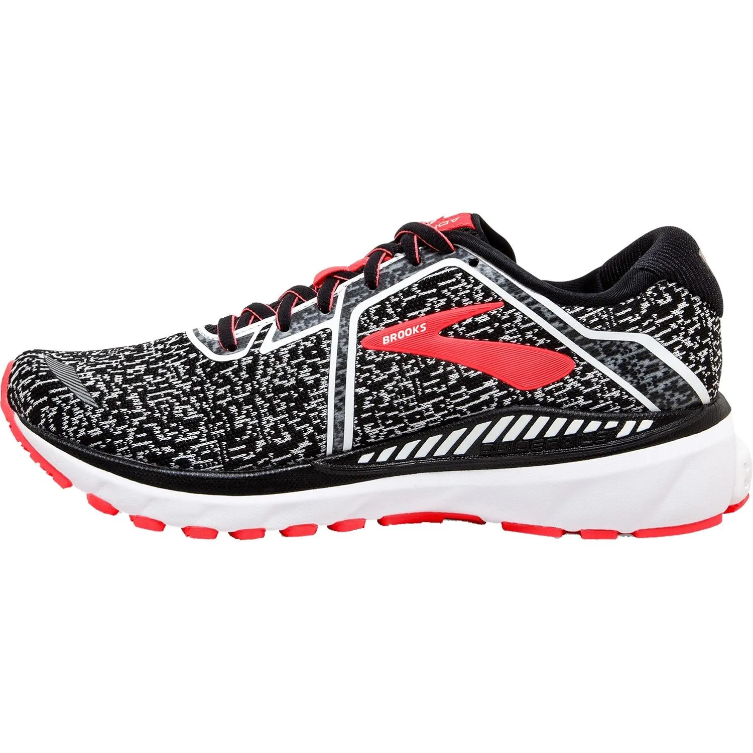 Women's Brooks Adrenaline GTS 20 Black/White/Fiery Coral Mesh