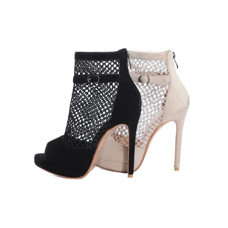 Women's Cutout High Heels Short Boots