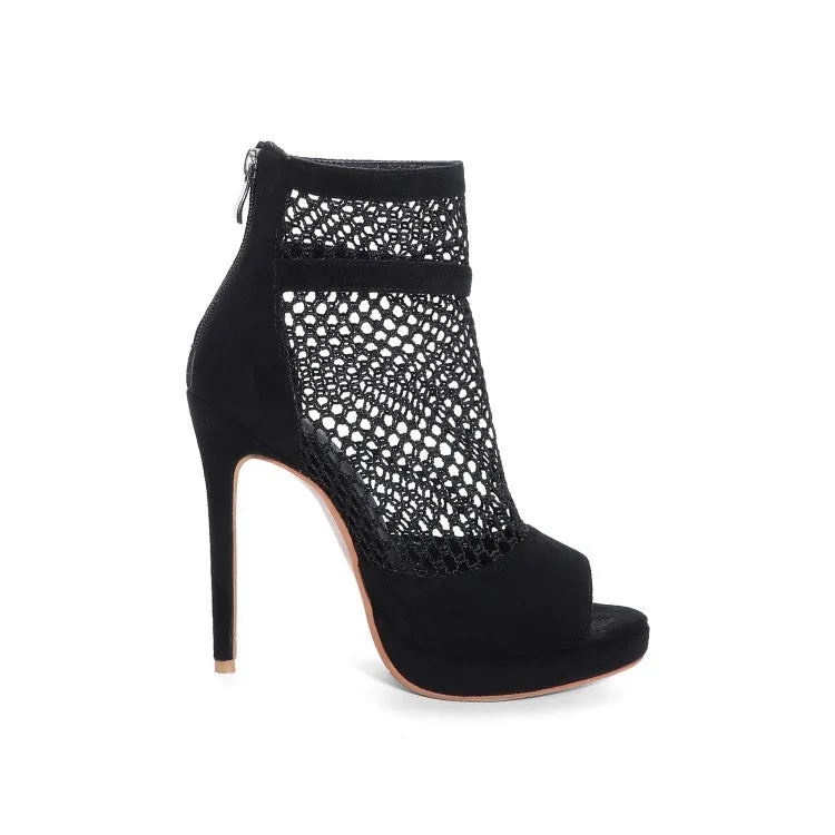 Women's Cutout High Heels Short Boots
