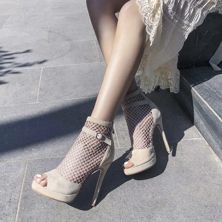 Women's Cutout High Heels Short Boots