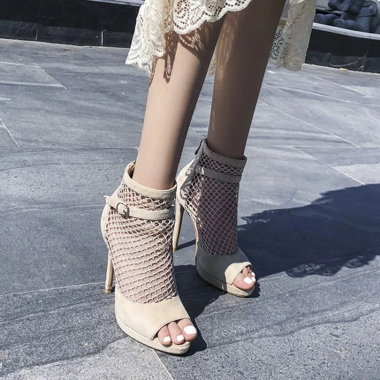 Women's Cutout High Heels Short Boots