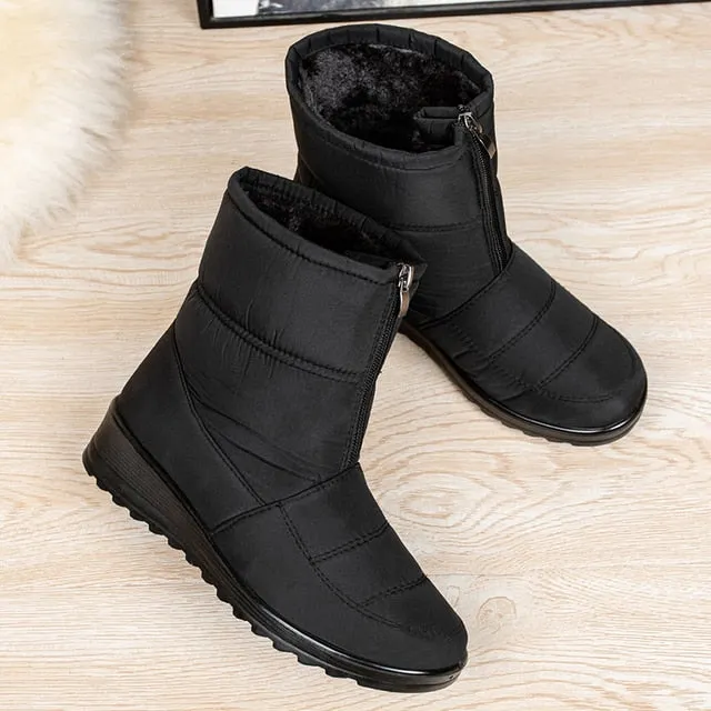 Women's Non-Slip Waterproof Winter Snow Boots – Platform Ankle Boots with Warm Cotton Padded Shoes, Botas De Mujer