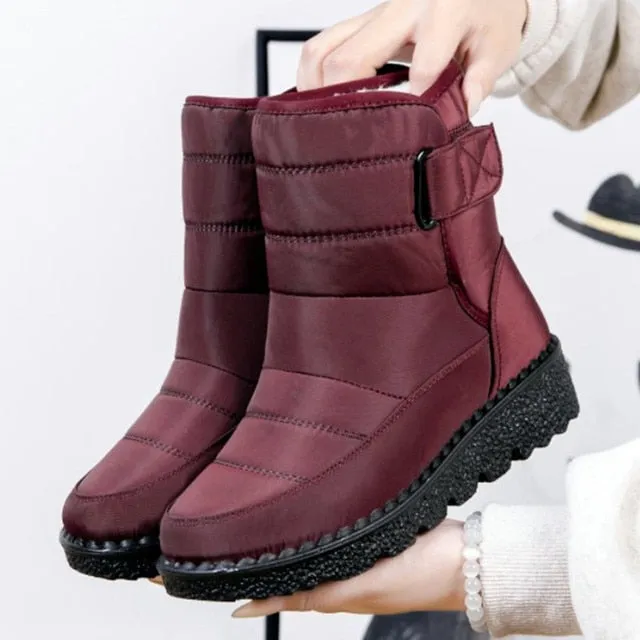 Women's Non-Slip Waterproof Winter Snow Boots – Platform Ankle Boots with Warm Cotton Padded Shoes, Botas De Mujer