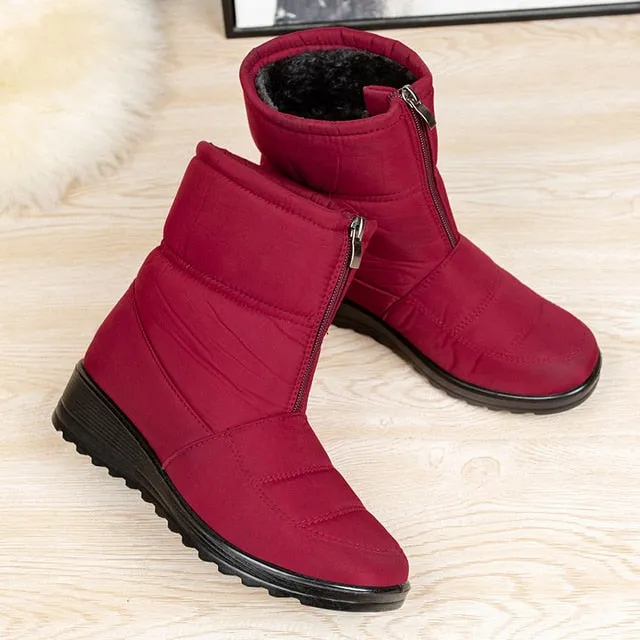 Women's Non-Slip Waterproof Winter Snow Boots – Platform Ankle Boots with Warm Cotton Padded Shoes, Botas De Mujer