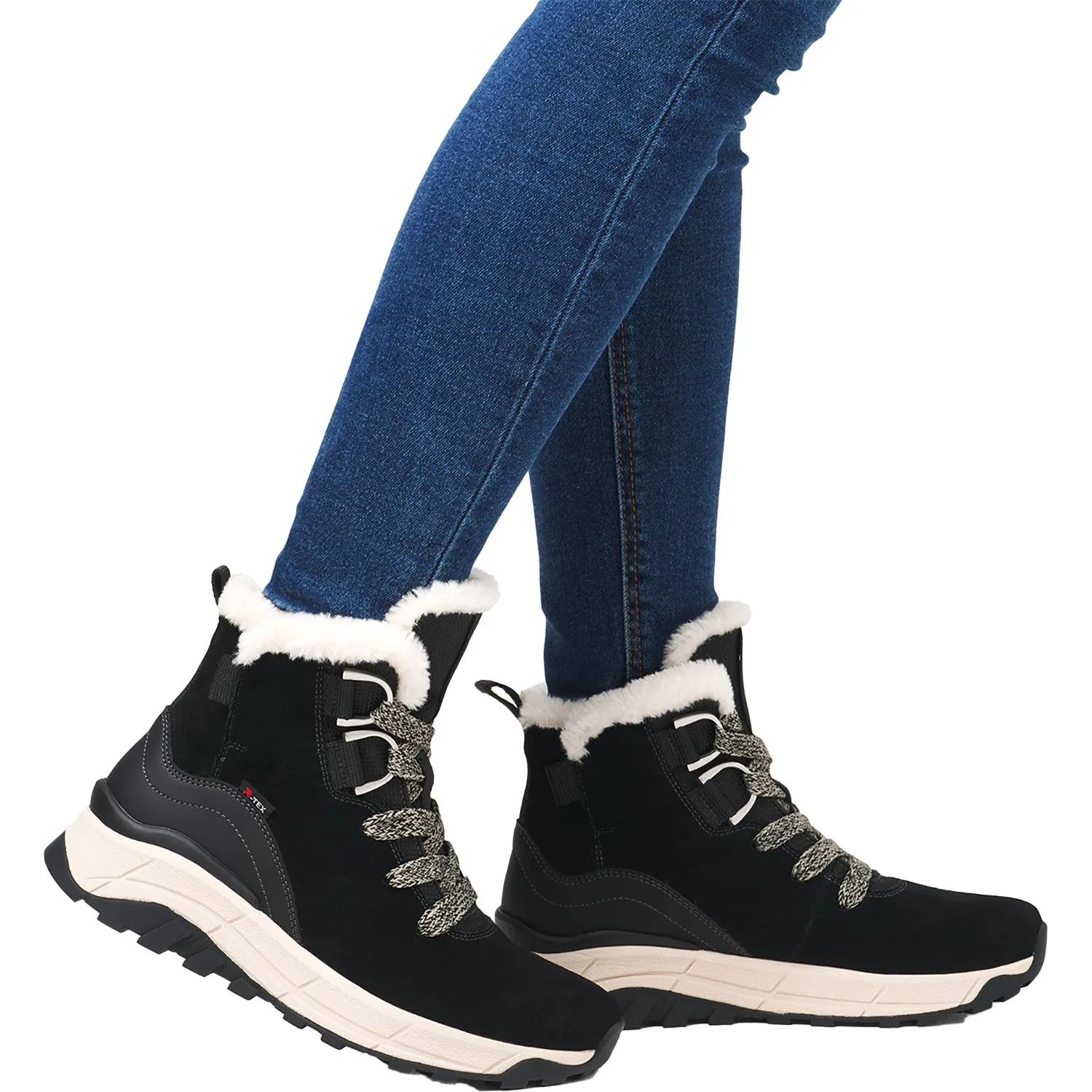Women's Rieker W0073-00 Schwarz/Schwarz/Black Suede
