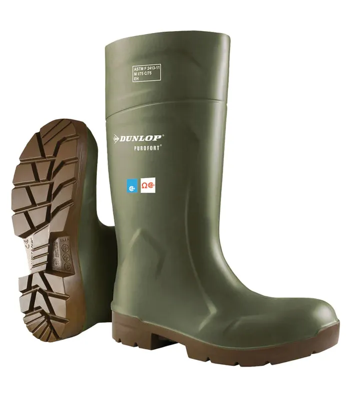 Work Boots - Dunlop 14.5" Purofort Foodpro Safety Insulated Agrifood PU Work Boots, Various Colours