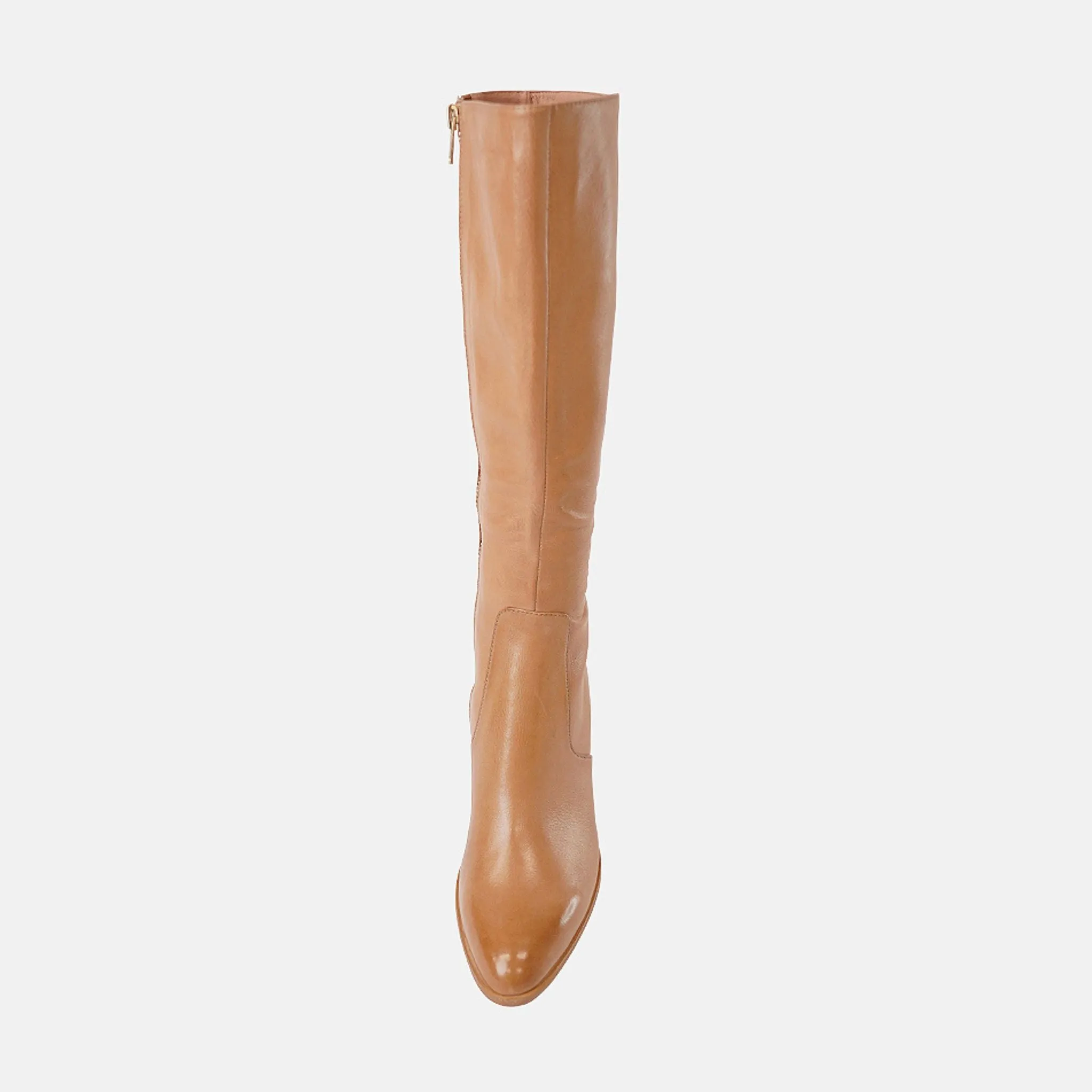 Zodiak Tan/Natural Leather Knee High Boots